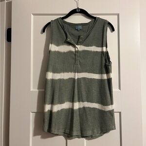 Women’s Acid Washed Striped Grey Sleeveless Top